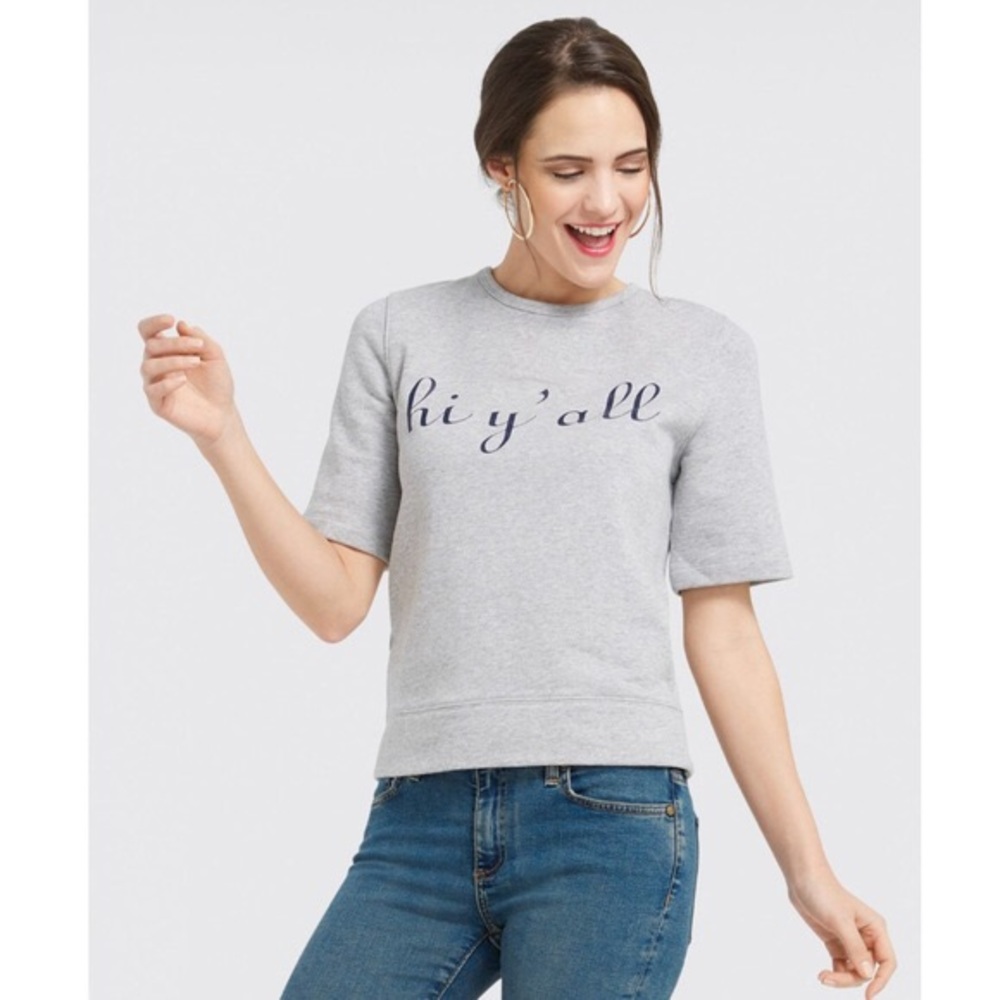 Hi Y’all Bye Y’all Heather Grey Short Sleeve Top